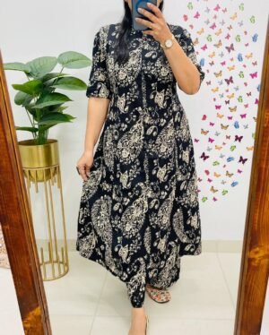 Skin Print Cotton Two Piece Set Ready Made Kurti and Salwar