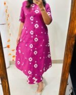 Stylish Skin Print Cotton Kurti & Salwar Set (2)