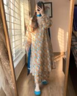 Premium Quality Cotton Skin Print Stitched Three Piece