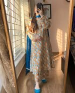 Premium Quality Cotton Skin Print Stitched Three Piece (4)