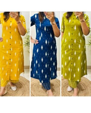 Skin Print Cotton Two Piece Ready Made Kurti