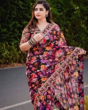Digital Print Sharee with Blouse Piece