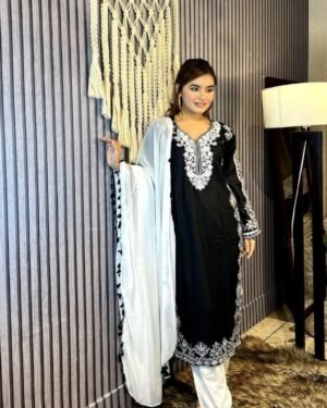 Premium Embroidery Cotton Three Piece