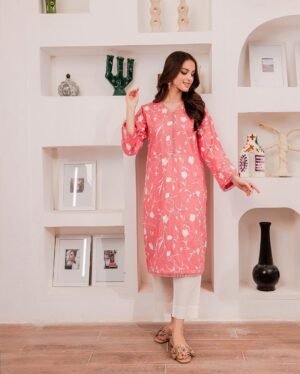 Premium Soft Cotton Embroidered Two Piece