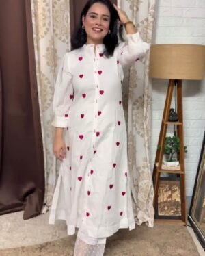 Premium Soft Cotton Embroidery Two Piece