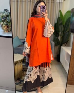 Premium Cotton Silk Digital Print Three Piece