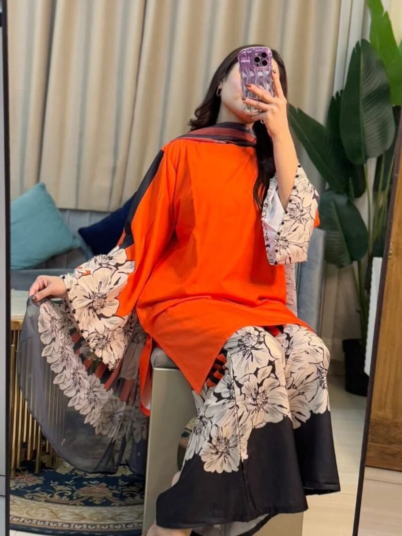 Premium Cotton Silk Digital Print Three Piece (4)