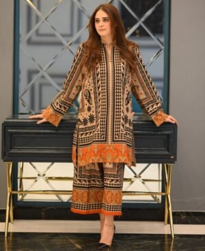 Premium Dubai Silk Digital Print Two Piece