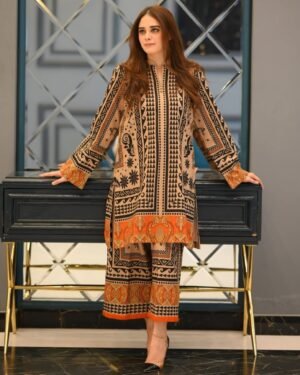 Premium Dubai Silk Digital Print Two Piece