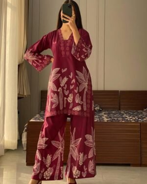 Premium Dubai Silk Digital Print Two Piece