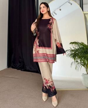 Premium Dubai Silk Digital Print Two Piece