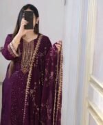 Premium Georgette Embroidered Four-Piece Set (3)