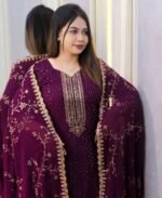 Premium Georgette Embroidered Four-Piece Set (4)