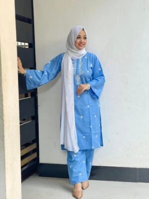 Premium Quality Cotton Sequence Embroidery Three Piece