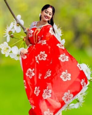 Half Silk Sharee with Blouse Piece