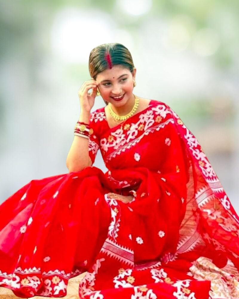 Half Silk Sharee with Blouse Piece (2)