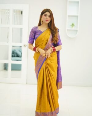 Kanjivaram katan Sharee with blause pcs