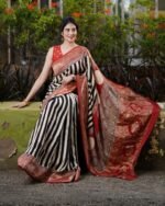 Premium Digital Print Silk Sharee with Matching Blouse Piece (2)