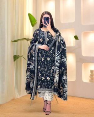 Premium Quality Printed Soft Cotton Three Piece