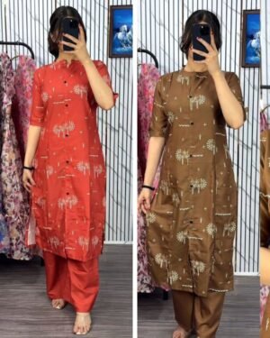 Premium Readymade Cotton Two Piece Kurti Set
