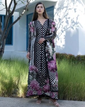 Digital Print Lace Work Ready-Made Three Piece Set