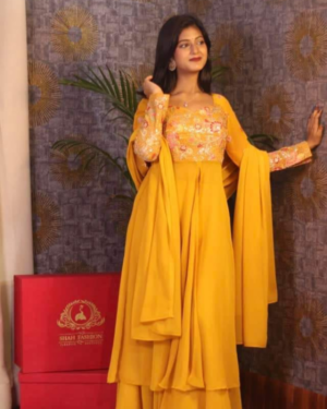 Indian Farsi Cut Dress Elegant Party Wear