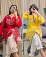 Premium Cotton Embroidered Co-ord set