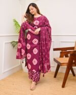 Premium Chunri Print Soft Cotton Three Piece (4)