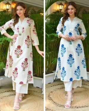 Premium Floral Printed Cotton Two Piece Set