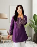 Premium One Piece Embroidered Short Kurti (3)
