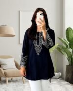Premium One Piece Embroidered Short Kurti (4)