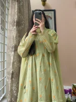 Premium Lawn Short Printed Frock & Plazo Set