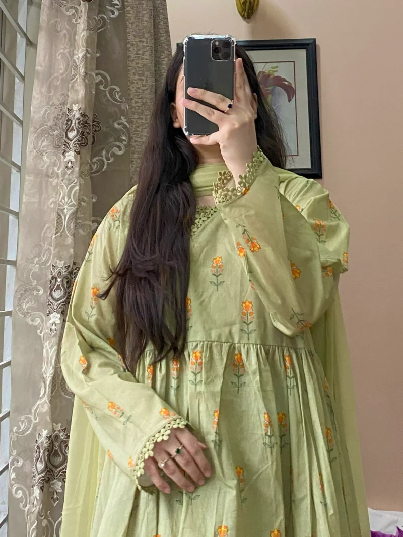 Premium Lawn Short Printed Frock & Plazo Set