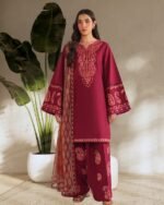 Premium Digital Printed Three Piece with Lace Work
