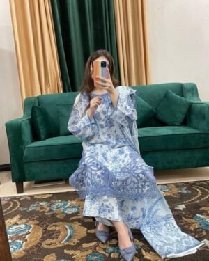 Premium Cotton Embroidery Three Piece