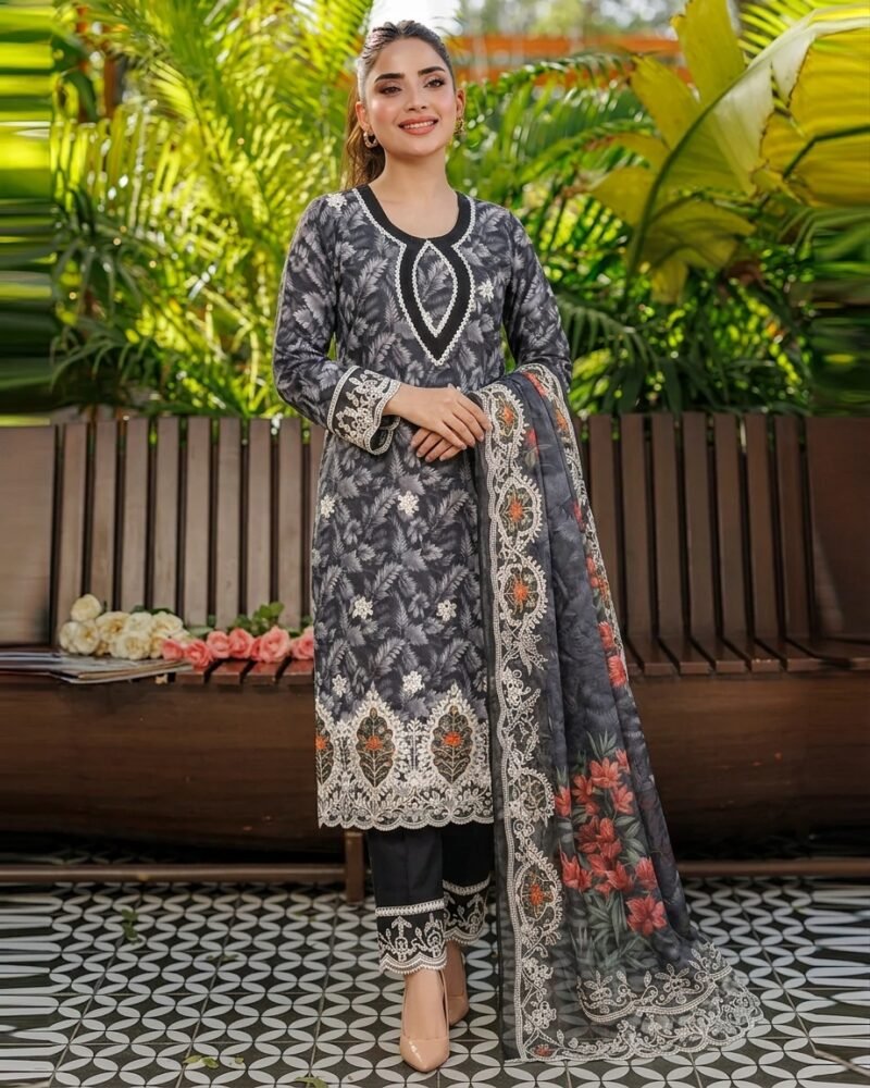 Premium Laser Cut Embroidery Readymade Three Piece Premium Laser Cut Readymade Three Piece | Blueuma