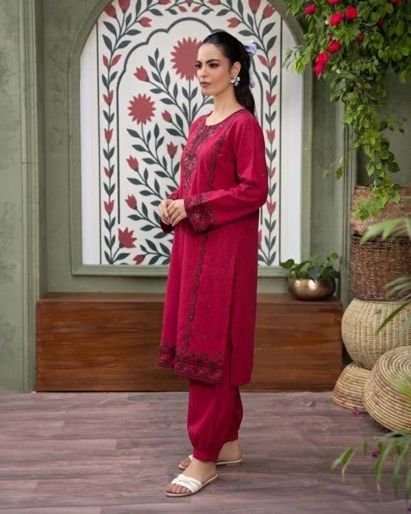Premium Linen Embroidery Two Piece