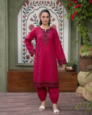 Premium Linen Embroidery Two Piece