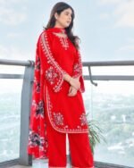 Premium VIP Linen Embroidery Three Piece with Digital Print Dupatta (10)