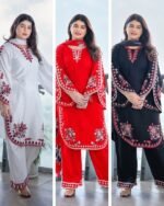 Premium VIP Linen Embroidery Three Piece with Digital Print Dupatta (11)