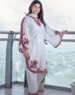 Premium VIP Linen Embroidery Three Piece with Digital Print Dupatta (2)