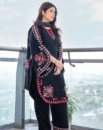 Premium VIP Linen Embroidery Three Piece with Digital Print Dupatta (7)